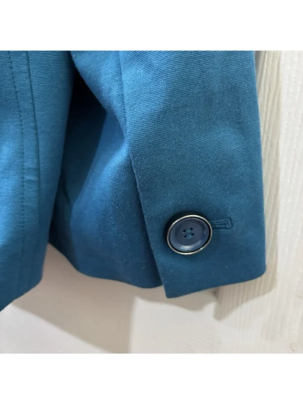 Talbots Teal  three Button Knit Coat A Line With Pokets Size 10 Preppy Classic